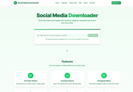 Social Media Post & Video Downloader Tool Script
